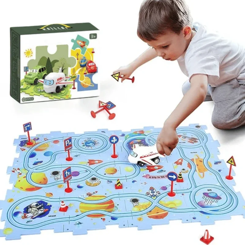 Board Game Race Track - 어린이 교육 퍼즐 트랙 자동차 키즈