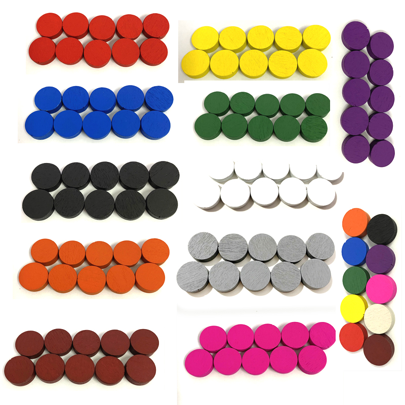 Board Game Economy - 50 조각 15*5MM 11 색 나무