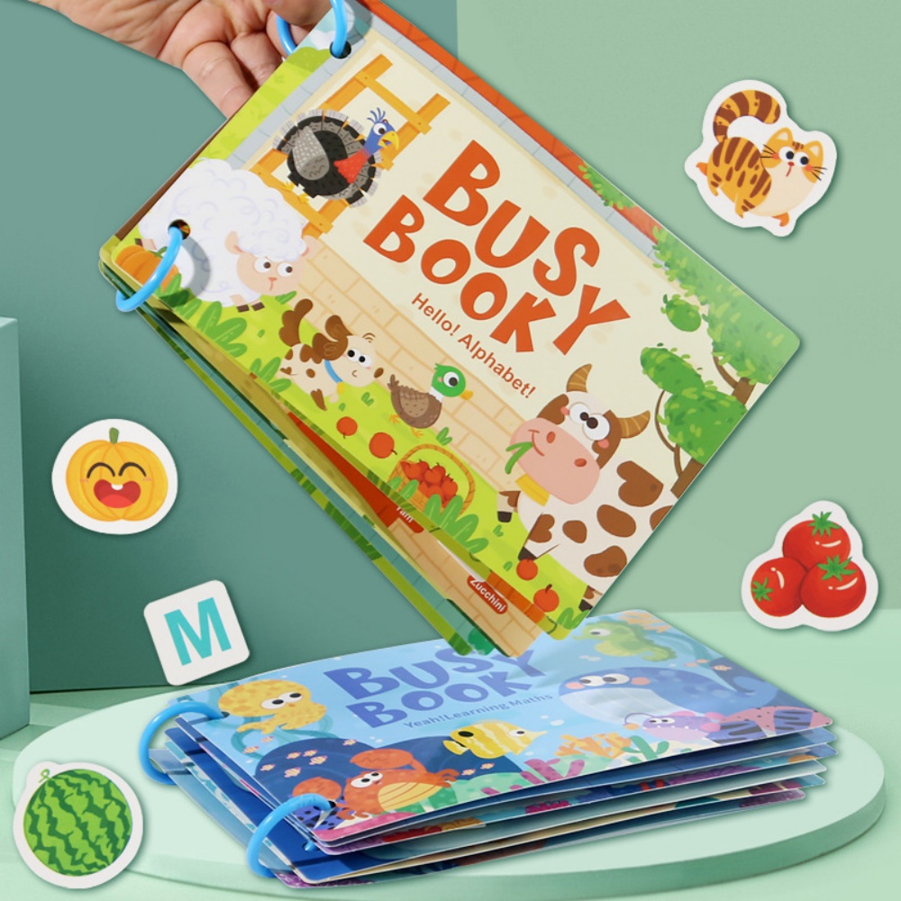 Board Game English For Kids - 어린이를 위한 바쁜 책 스티커 조용한