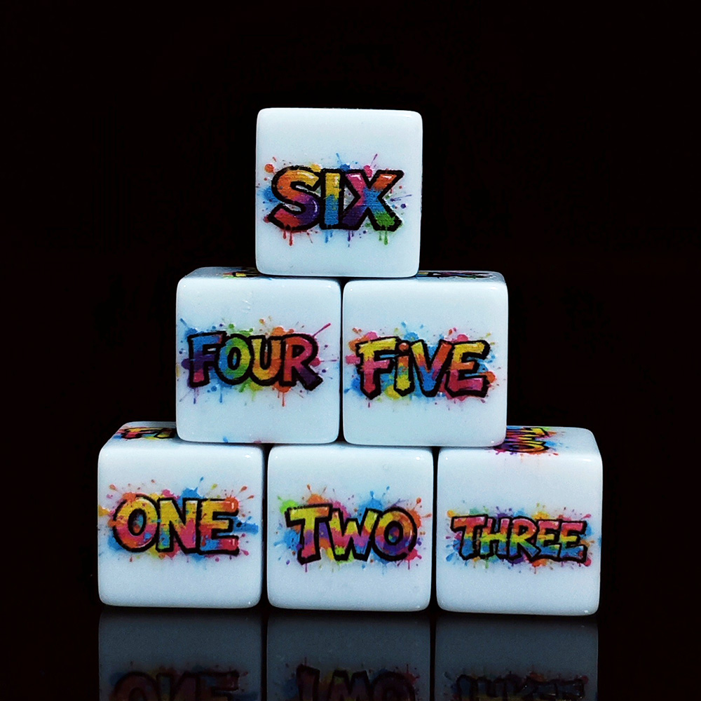 Board Game English For Kids - 12개 16MM 컬러 스플래시 영어 단어