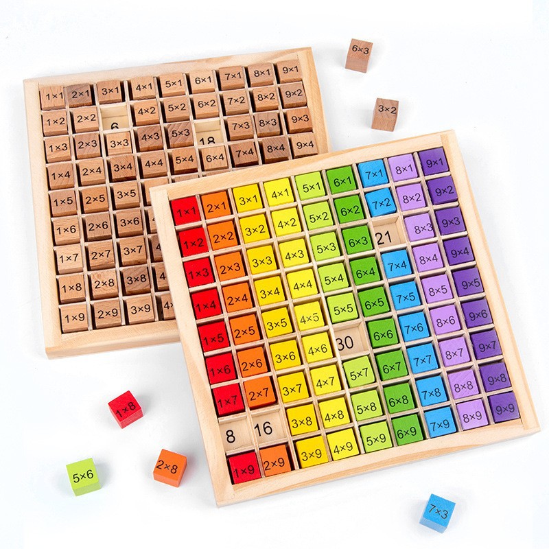 Board Game Land - 몬테소리 어린이 교육용 장난감 나무 곱셈판