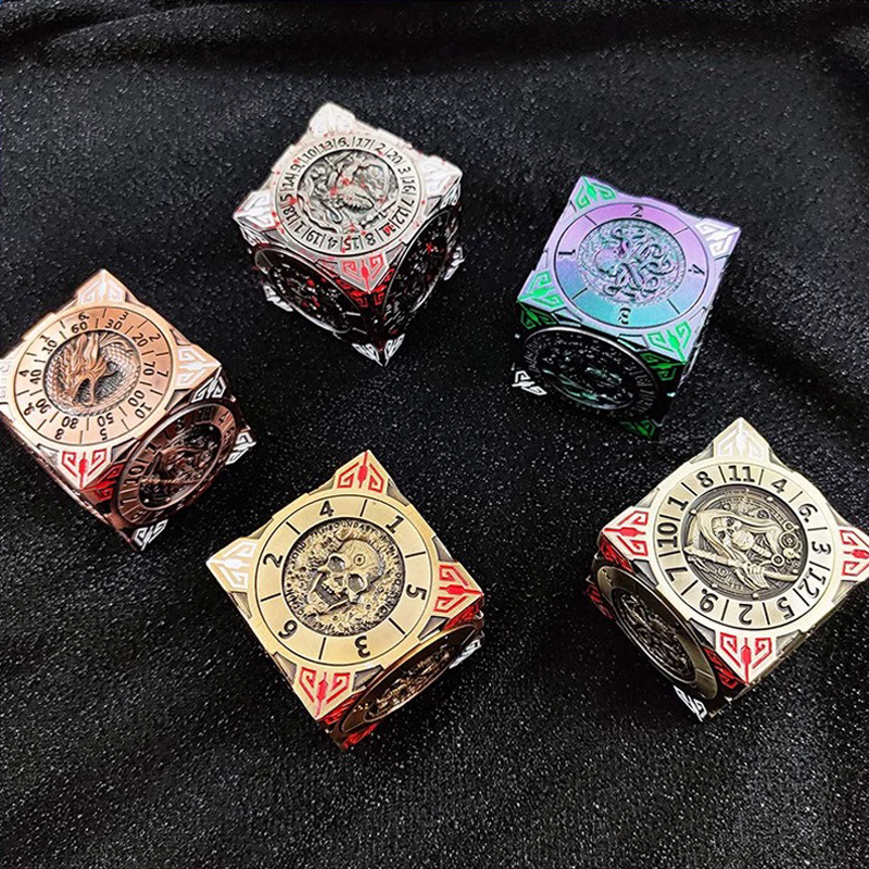 Board Game Dungeons And Dragons - 7-In-1 DND 주사위 보라색 녹색 6면