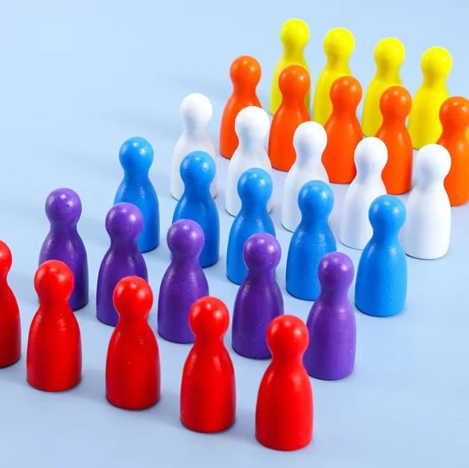 100 Pcs 다채로운 나무 체스 마커 24x12mm  - Board Game Economy 리뷰 및 가격