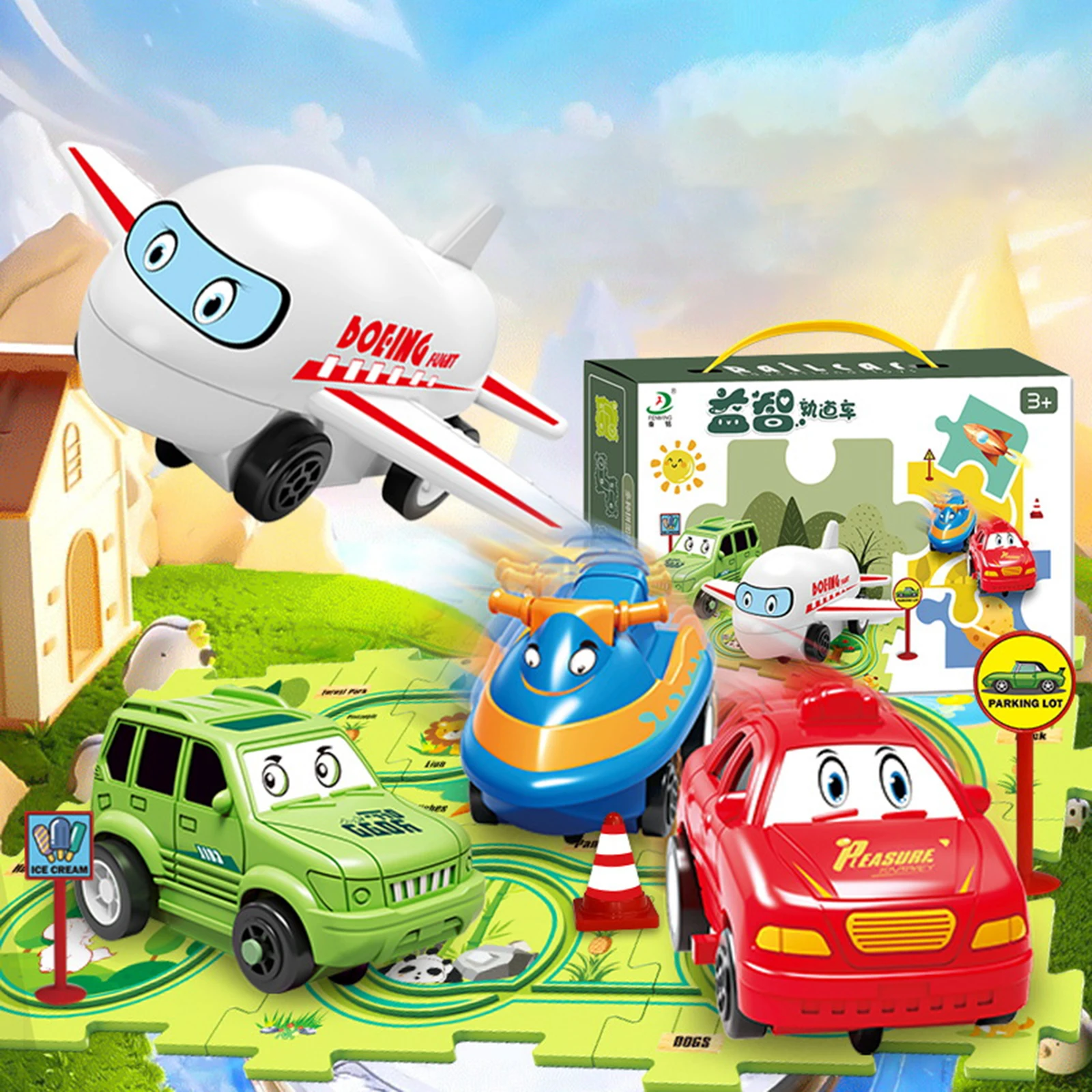 몬테소리 어린이 전기 레일카 경주 트랙 플레이 세트 퍼 - Board Game Race Track 리뷰 및 가격