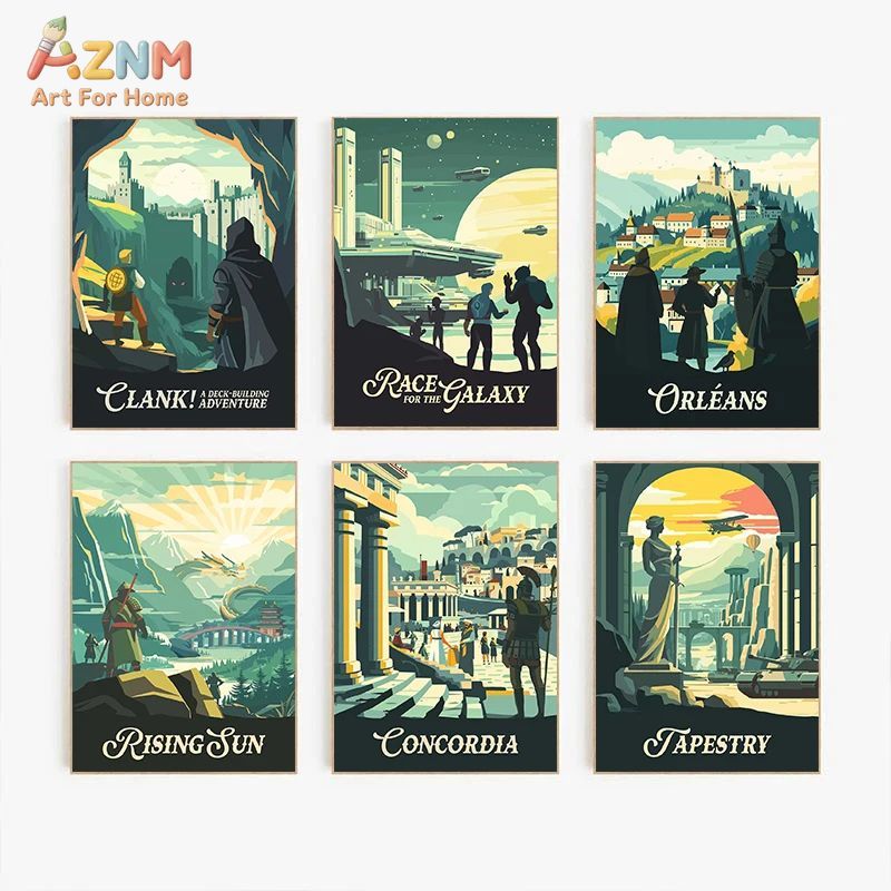 AZNM 레트로 보드 게임 아트 캔버스 포스터 프레임리 - Board Game Print 리뷰 및 가격