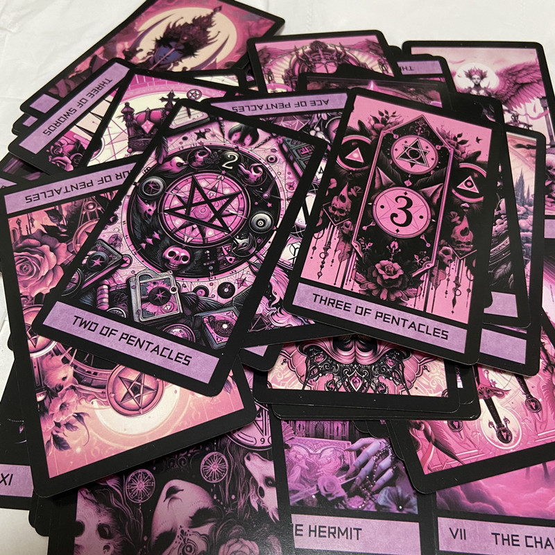 핑크 고딕 타로 데크 78 카드 가족 파티를위한 영어  - Board Game Quantum 리뷰 및 가격