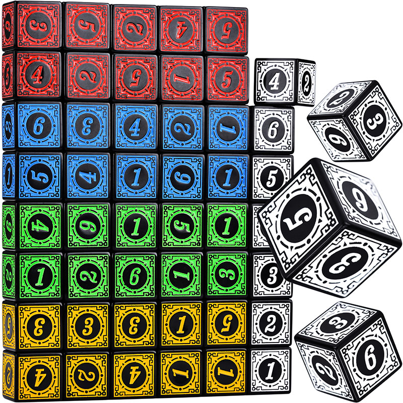 10 개/대 아크릴 주사위 세트 D6 새겨진 패턴 다면 - Board Game Dungeons And Dragons 리뷰 및 가격