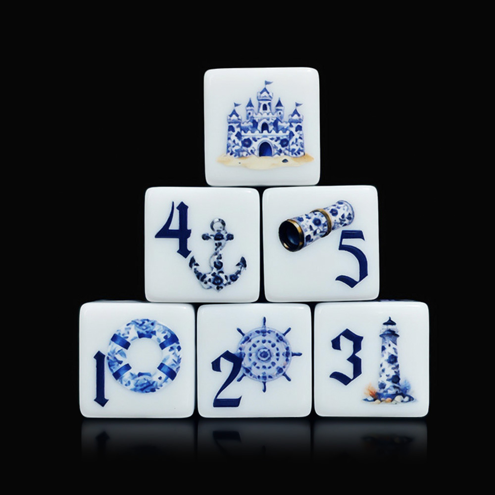 12개 블루 해양풍 16MM 프린트 D6 아크릴 주사위 - Board Game Print 리뷰 및 가격