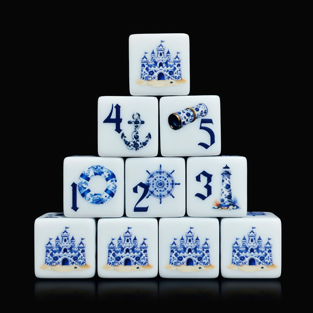 12개 블루 해양풍 16MM 프린트 D6 아크릴 주사위 - Board Game Print 리뷰 및 가격